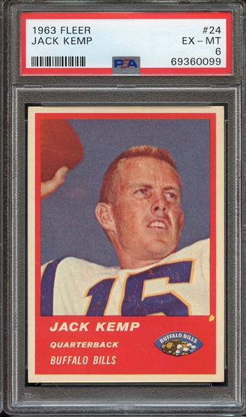 1963 FLEER 24 JACK KEMP PSA EX-MT 6