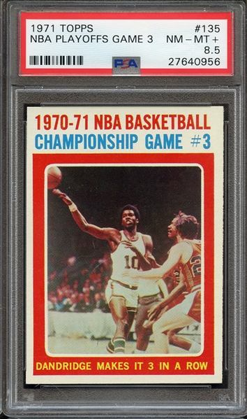 1971 TOPPS 135 NBA PLAYOFFS GAME 3 PSA NM-MT+ 8.5