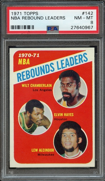 1971 TOPPS 142 NBA REBOUND LEADERS PSA NM-MT 8
