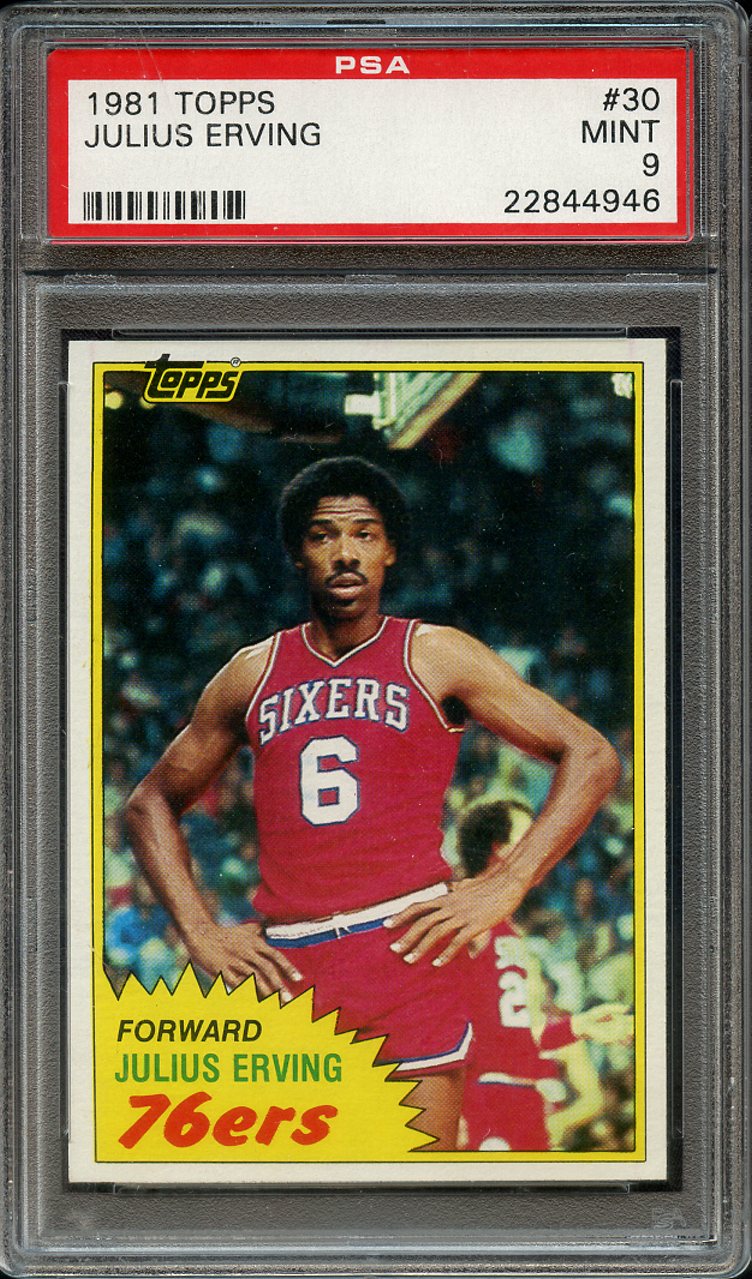 Lot Detail - 1981 TOPPS 30 JULIUS ERVING PSA MINT 9