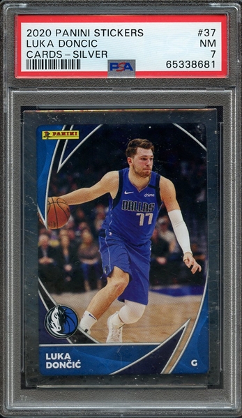 2020 PANINI STICKERS CARDS 37 LUKA DONCIC CARDS-SILVER PSA NM 7