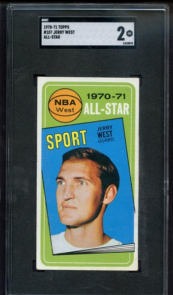 1970 TOPPS 107 JERRY WEST ALL STAR SGC GOOD 2