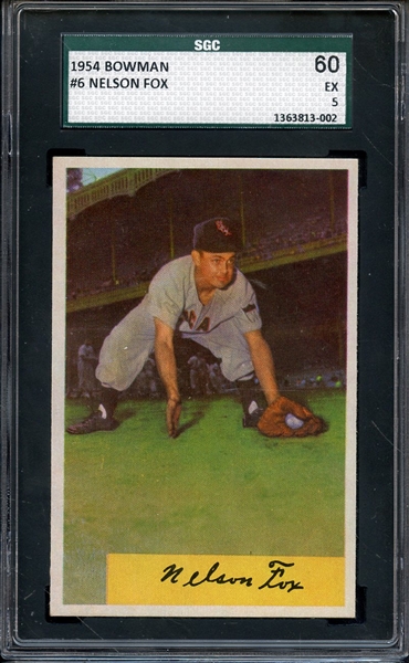 1954 BOWMAN 6 NELSON FOX SGC EX 60 / 5