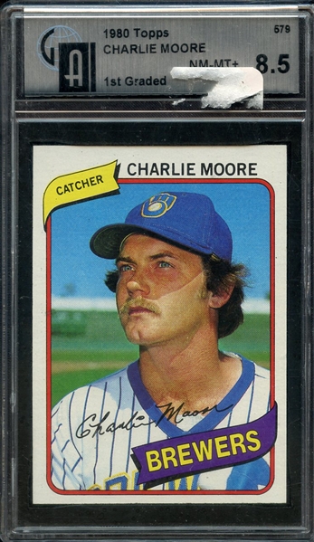 1980 TOPPS 579 CHARLIE MOORE GAI NM-MT+ 8.5