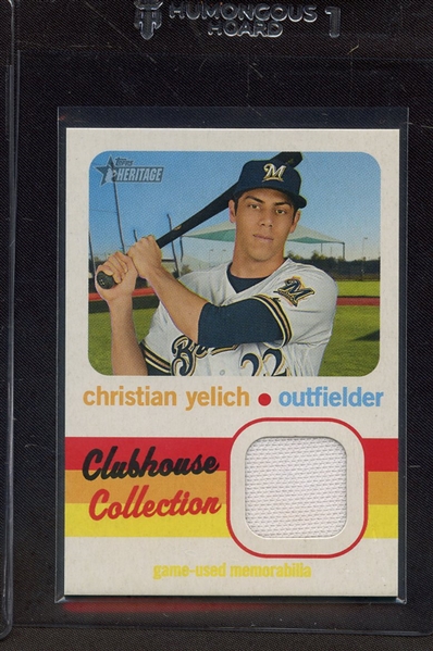 2020 TOPPS HERITAGE CHRISTIAN YELICH GAME USED JERSEY