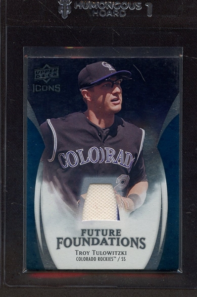 2009 UPPER DECK ICONS FUTURE FOUNDATIONS TROY TULOWITZKI GAME USED JERSEY