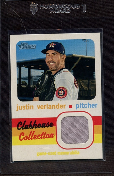 2020 TOPPS HERITAGE CLUBHOUSE COLLECTION JUSTIN VERLANDER GAME USED JERSEY