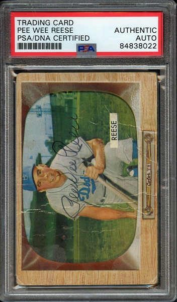 1955 BOWMAN 37 SIGNED PEE WEE REESE PSA/DNA AUTO AUTHENTIC