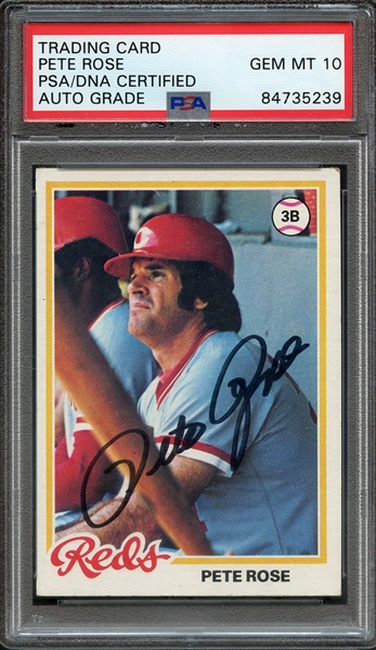 1978 TOPPS 20 SIGNED PETE ROSE PSA/DNA AUTO 10