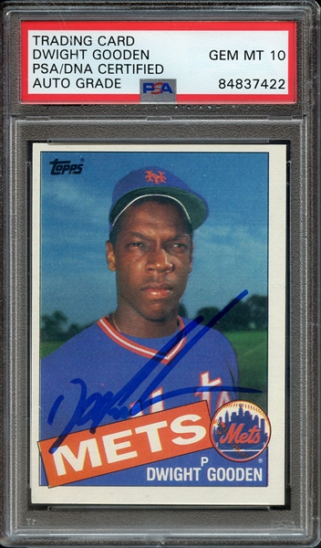 1985 TOPPS 620 SIGNED DWIGHT GOODEN PSA/DNA AUTO 10