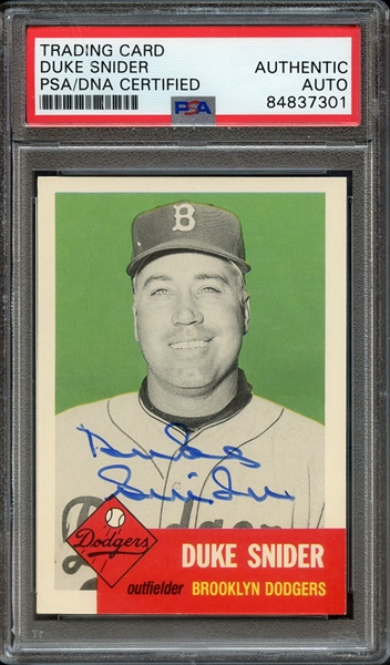 1991 TOPPS ARCHIVES 327 SIGNED DUKE SNIDER PSA/DNA AUTO AUTHENTIC