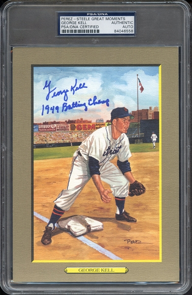 GEORGE KELL 1949 BATTING CHAMP SIGNED PEREZ STEELE GREATEST MOMENTS PSA/DNA AUTO AUTHENTIC