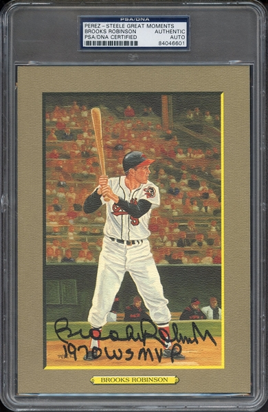 BROOKS ROBINSON 1970 WS MVP SIGNED PEREZ STEELE GREATEST MOMENTS PSA/DNA AUTO AUTHENTIC