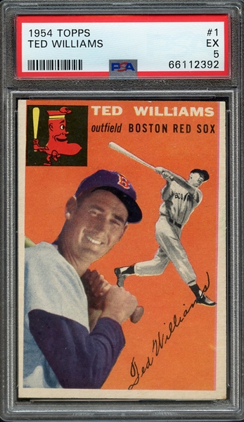 1954 TOPPS 1 TED WILLIAMS PSA EX 5