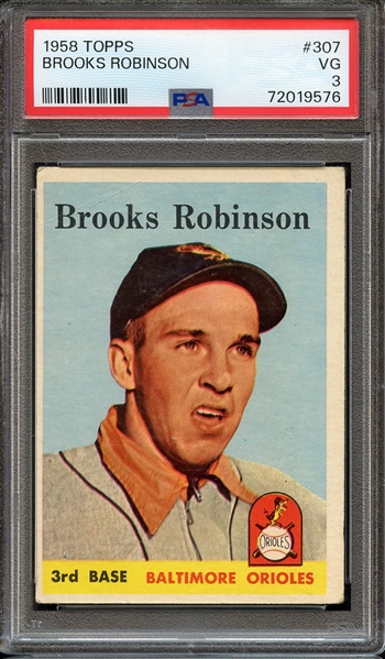 1958 TOPPS 307 BROOKS ROBINSON PSA VG 3