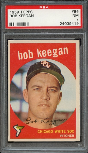 1959 TOPPS 86 BOB KEEGAN PSA NM 7