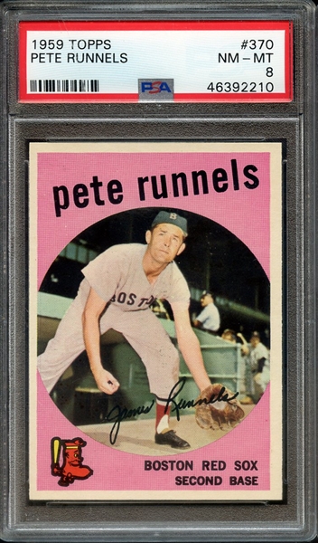 1959 TOPPS 370 PETE RUNNELS PSA NM-MT 8