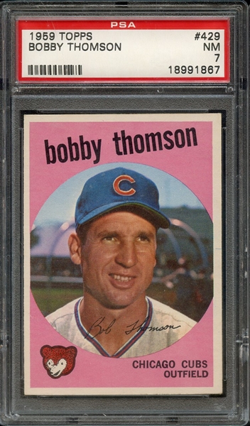 1959 TOPPS 429 BOBBY THOMSON PSA NM 7