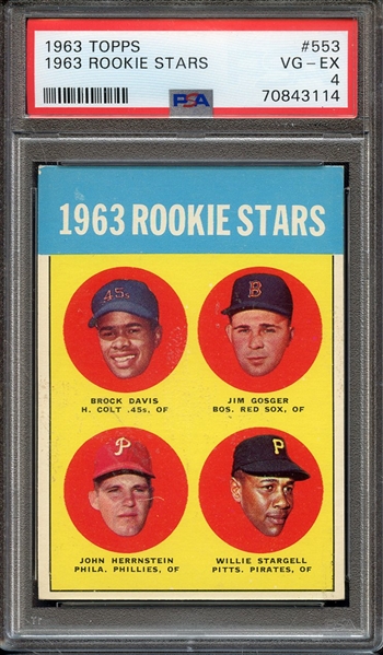 1963 TOPPS 553 1963 ROOKIE STARS PSA VG-EX 4