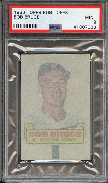 1966 TOPPS RUB-OFFS BOB BRUCE PSA MINT 9