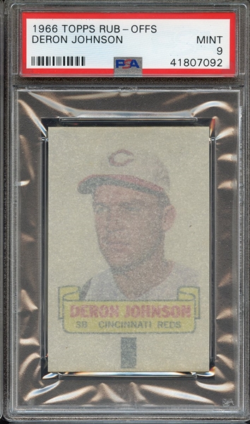 1966 TOPPS RUB-OFFS DERON JOHNSON PSA MINT 9