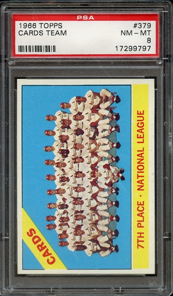 1966 TOPPS 379 CARDS TEAM PSA NM-MT 8