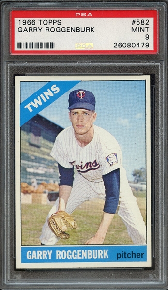 1966 TOPPS 582 GARRY ROGGENBURK PSA MINT 9