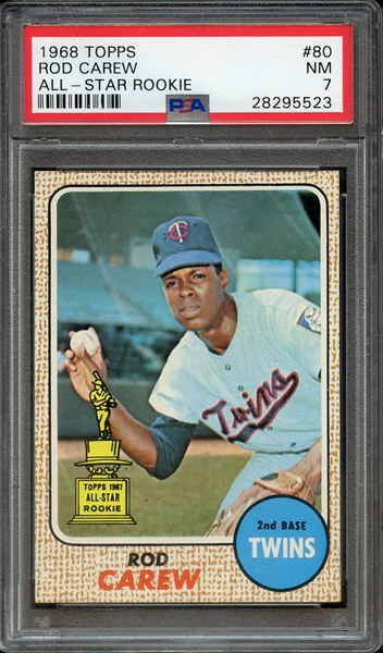 1968 TOPPS 80 ROD CAREW ALL-STAR ROOKIE PSA NM 7