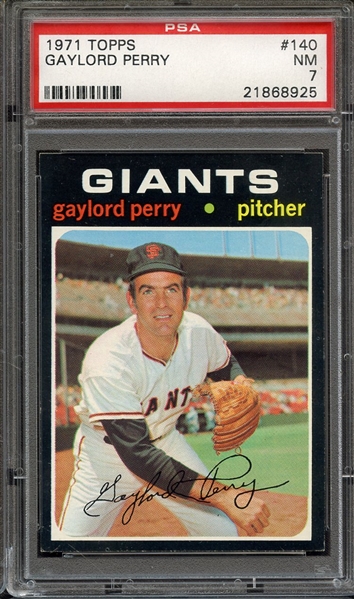 1971 TOPPS 140 GAYLORD PERRY PSA NM 7