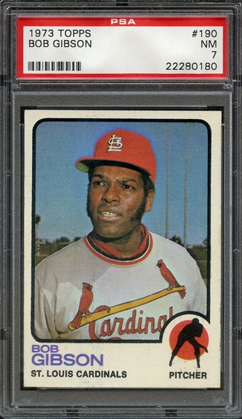 1973 TOPPS 190 BOB GIBSON PSA NM 7