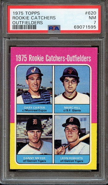 1975 TOPPS 620 ROOKIE CATCHERS OUTFIELDERS PSA NM 7