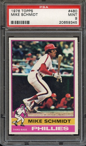 1976 TOPPS 480 MIKE SCHMIDT PSA MINT 9