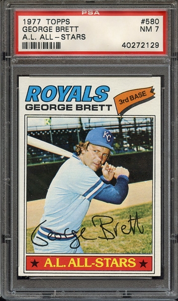 1977 TOPPS 580 GEORGE BRETT PSA NM 7