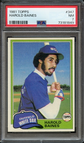 1981 TOPPS 347 HAROLD BAINES PSA NM 7