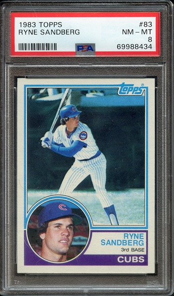 1983 TOPPS 83 RYNE SANDBERG PSA NM-MT 8