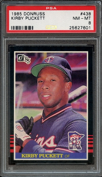 1985 DONRUSS 438 KIRBY PUCKETT PSA NM-MT 8