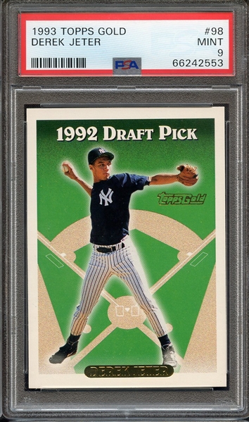 1993 TOPPS GOLD 98 DEREK JETER PSA MINT 9