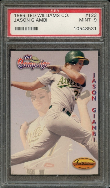 1994 TED WILLIAMS CO. 123 JASON GIAMBI PSA MINT 9