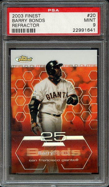 2003 FINEST 20 BARRY BONDS PSA MINT 9