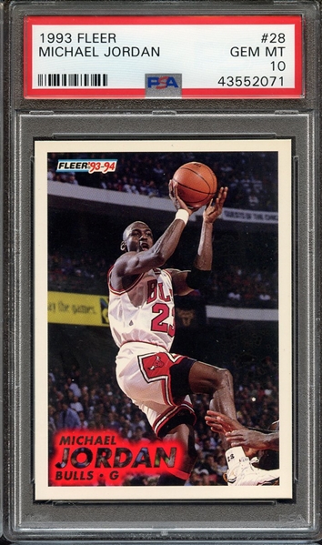 1993 FLEER 28 MICHAEL JORDAN PSA GEM MT 10