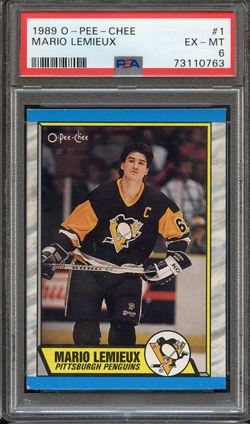 1989 O-PEE-CHEE 1 MARIO LEMIEUX PSA EX-MT 6