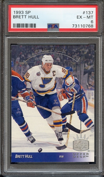 1993 SP 137 BRETT HULL PSA EX-MT 6