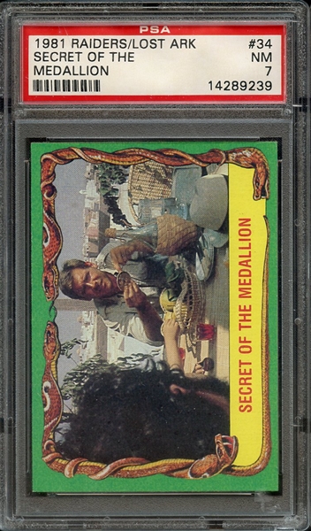 1981 RAIDERS OF THE LOST ARK 34 SECRET OF THE MEDALLION PSA NM 7