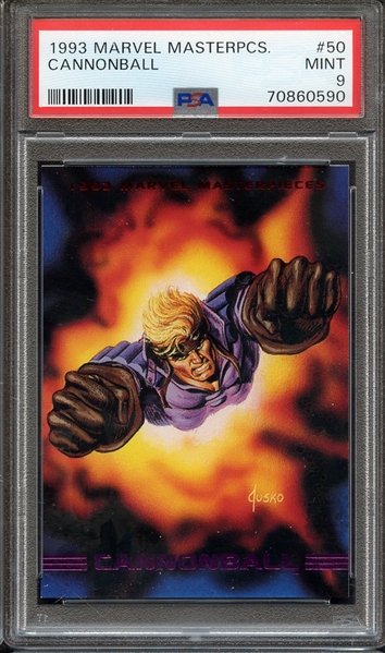 1993 MARVEL MASTERPIECES 50 CANNONBALL PSA MINT 9