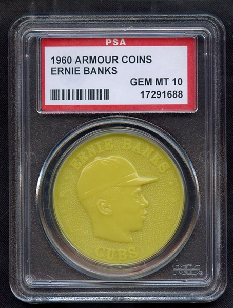1960 ARMOUR COINS ERNIE BANKS PSA GEM MT 10