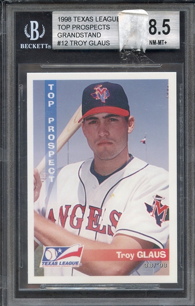 1998 TEXAS LEAGUE GRANDSTAND 12 TROY GLAUS BGS NM-MT+ 8.5