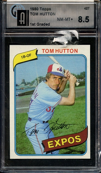 1980 TOPPS 427 TOM HUTTON GAI NM-MT+ 8.5