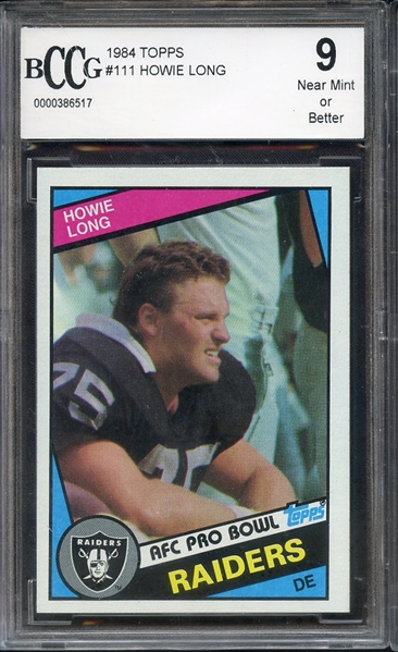 1984 TOPPS 111 HOWIE LONG BCCG 9