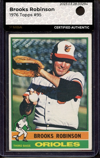 1976 TOPPS 95 BROOKS ROBINSON MBA AUTHENTIC
