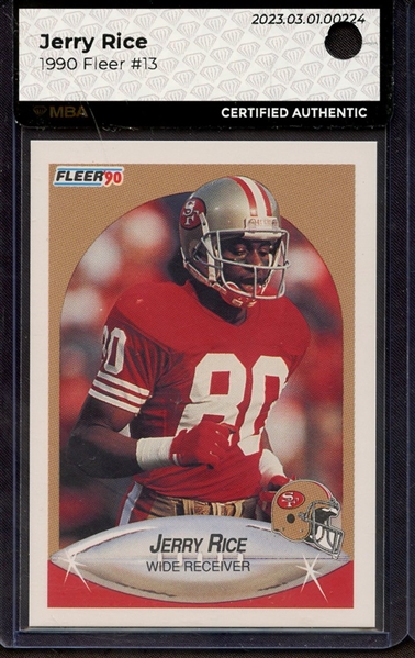 1990 FLEER 13 JERRY RICE MBA AUTHENTIC